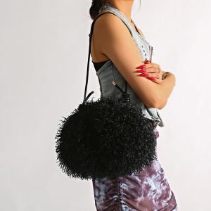 Curly Faux Fur Shoulder Bag