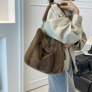Faux Fur Soft Plush Slouch Shoulder Bag