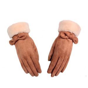 HA285 Bow detail gloves in Tan