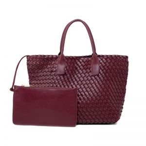 Luxury Woven Tote Bag with Purse Bag