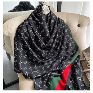 TT278 CC print satin scarf in Black