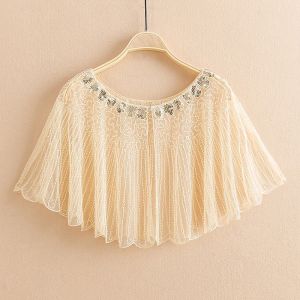 Beaded Sequin Mesh Capelet Shawl Evening Party Bolero