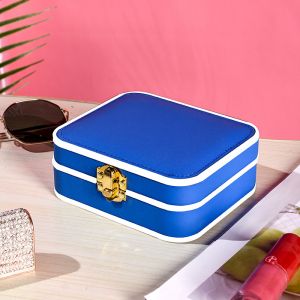 PUR073 Jewellery box with white edges in Royal Blue