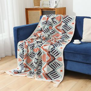 BLK008 Abstract print throw in Cream (130cm*170cm)