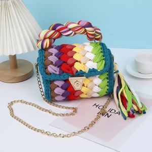 Braided Fabric Crossbody Bag