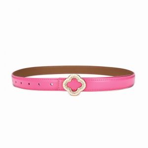 Elegant Crystal Clover Skinny Belt