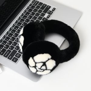 Soft Plush Faux Fur Winter Earmuffs with Flower