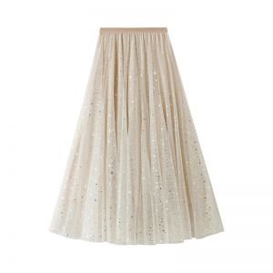 SK121 Shimmery skirt in Cream