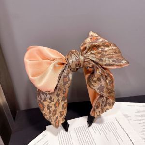 Satin Feel & Leopard Print Bow Headband