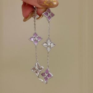 Star Dangle Charm Silver Toned Bracelet in Lilac BAN038