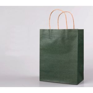 BAG001 Paper gift carrier bag in dark Green pack of 10 pieces