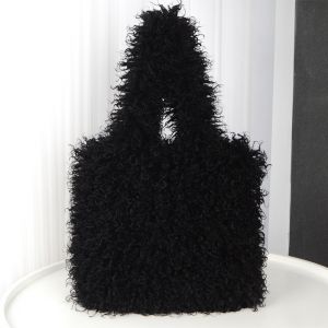 Luxury Oversized Curly Faux Fur Tote Bag