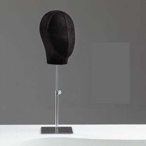 Velvet hat stand in Black (shiny Silver plating)