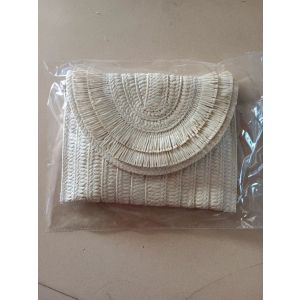 Woven Straw Fringe Crossbody Bag