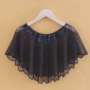 Beaded Sequin Mesh Capelet Shawl Evening Party Bolero