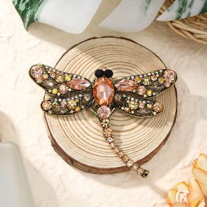 Sparkling Crystal Dragonfly Brooch Pin