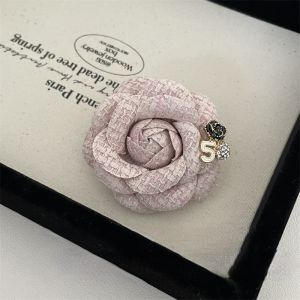 Camellia Brooch with Crystal Adorned 5 in Pink 1565