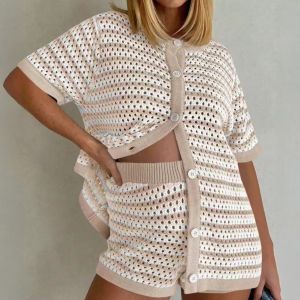 Summer Crochet-Style Striped Co-ord Set