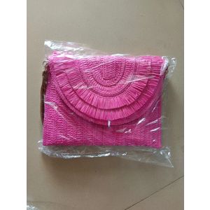 Woven Straw Fringe Crossbody Bag