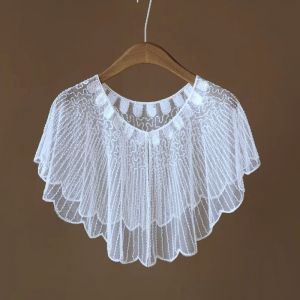 Pearl Waterfall Beaded Evening Wedding Shawl & Bolero Pink Top Details