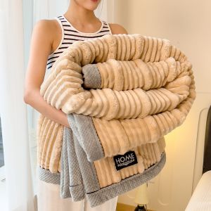 Luxury Ribbed Faux Fur Throw Blanket (180cm*200cm)