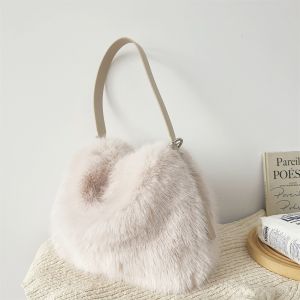 Luxury Faux Fur Hobo Shoulder Bag