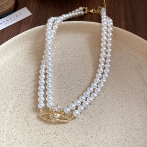 Saturn Pearl Orb Necklace