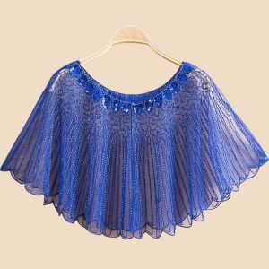 Beaded Sequin Mesh Capelet Shawl Evening Party Bolero