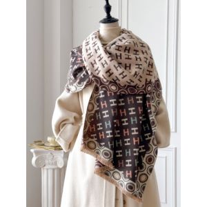 Luxury Monogram H Pattern Scarf in Brown/Beige WS059