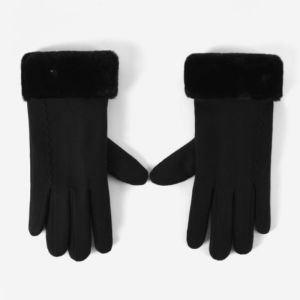 Heart Cutout Winter Gloves in Black HA316