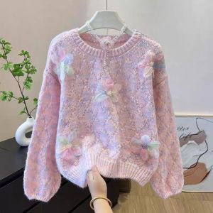 Pastel Dream 3D Floral Knit Jumper