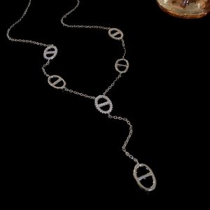 EUR436 Crystal PIG NOSE necklace in Silver