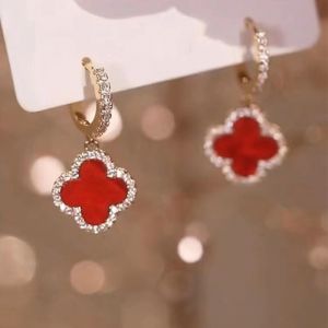 Four Petals Flower Dangle Earring in Red EUR533