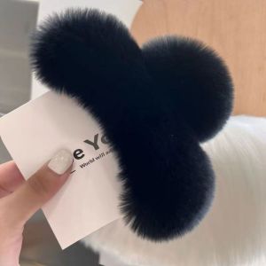 Plush Faux Fur Hair Claw Clip
