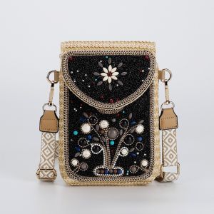 Tree of Life Straw Mini Crossbody Bag