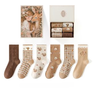 Mainden's Prayer Gift Box 6 Pairs of Socks in Brown SD099