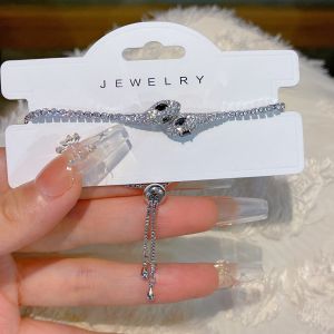 EUR438 Snake crystals bracelet in Silver