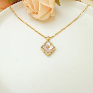 Delicate Necklace with Gold Detailing in Pink NEK546