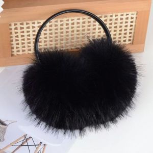 Plain Black Fluffy Faux Fur Earmuffs