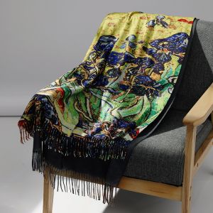 Luxurious Van Gogh "Irises" Art Woll Scarf WS052