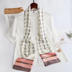 F334 Chains print neck scarf in Cream/Pink