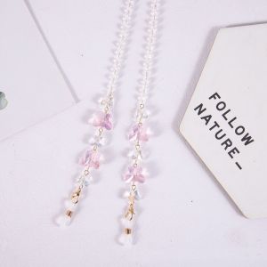 SC052 Crystals butterfly sunglasses chains in Pink