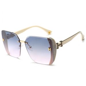7705 Shimmery side letter H sunglasses in Cream