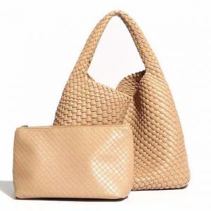 B1683 Weave two in one handbags in Apricot