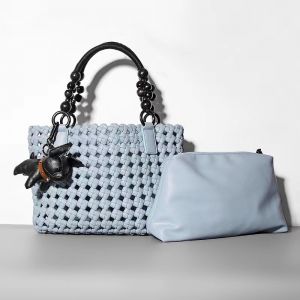 5232 bag in bag hand weave handbag in baby Blue