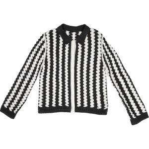 Striped Bubble Knit Cardigan