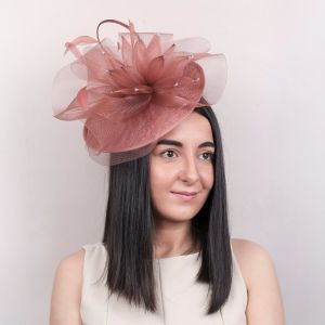 Pillbox Fascinator with Crinoline Floral Swirls