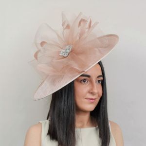 Wedding & Races Fascinator with Tulle & Crystals