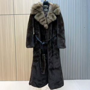 Elegant Longline Faux Fur Collar Coat