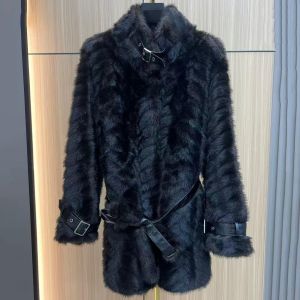 Soft Plush Winter Faux Fur Belted Coat